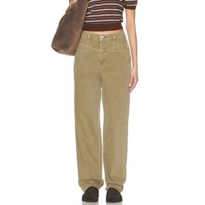 Frame 90s Utility Loose Jeans 100% Cotton in Washed Summer Sage Green 26